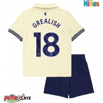 Camiseta Everton Jack Grealish #18 Visitante Equipación para niños 2025-26 manga corta (+ pantalones cortos)